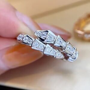 Serpent Adjustable Serpenti lux silver zircon ring